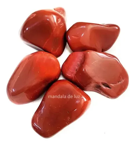 Kit Jaspe Vermelho Pedras E Cristais Naturais G 100g Rolado Vermelho