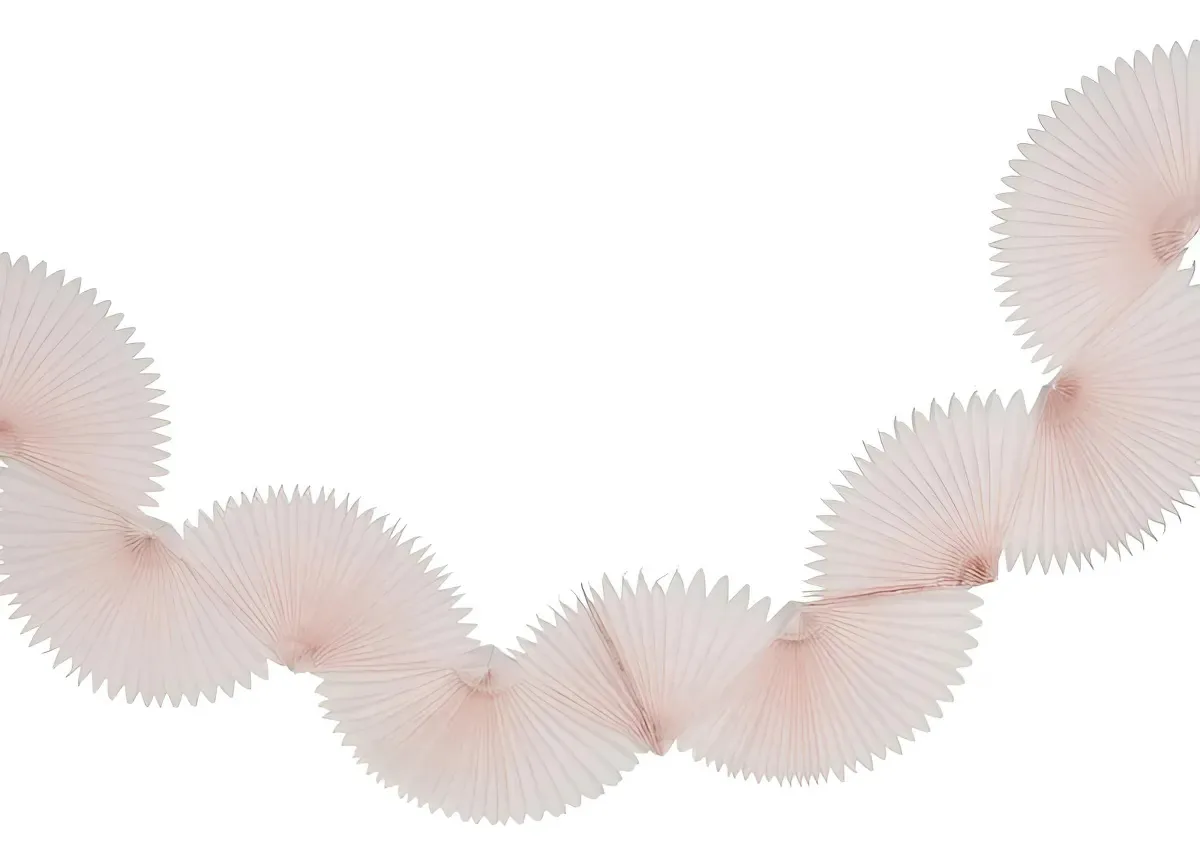 Guirlanda Leque De Papel De Seda Rosa Pó 1un Rosa Pó Leque