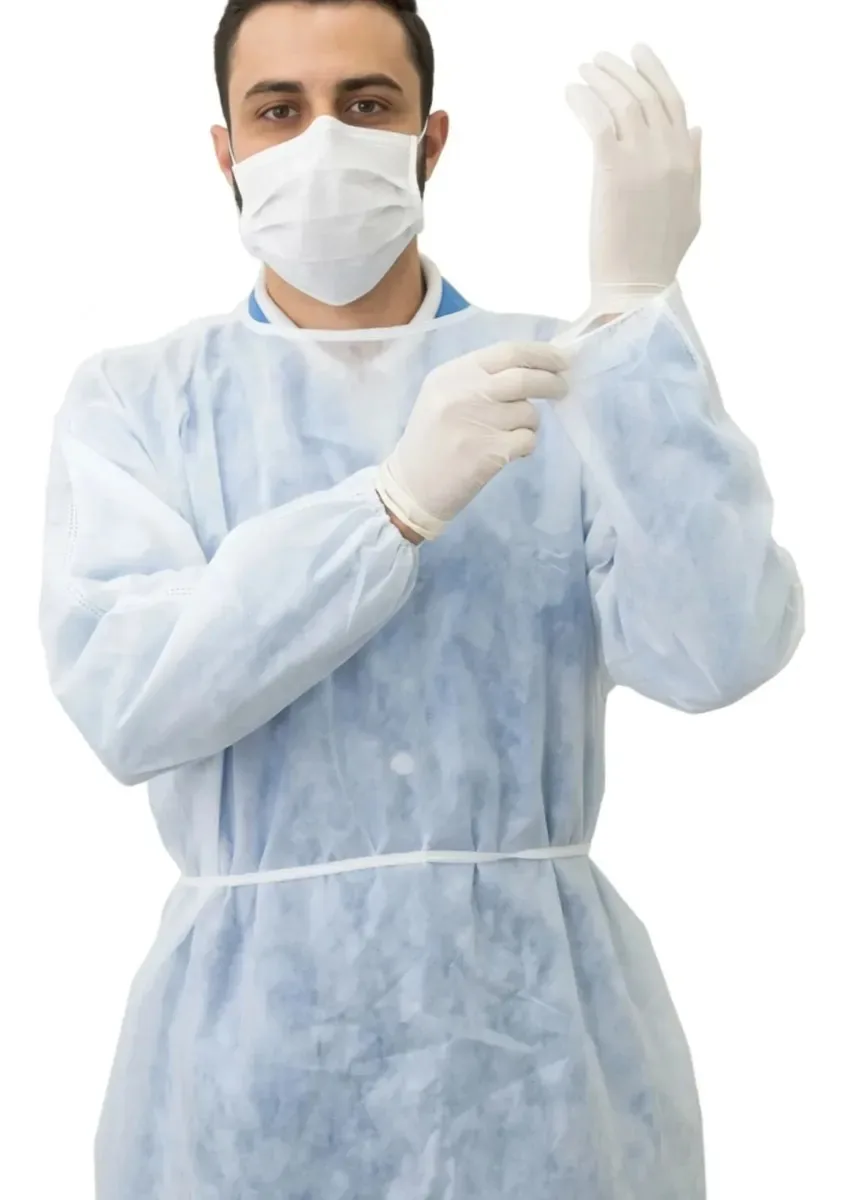 10un Avental Descartável Branco Manga Longa 30g Inoven