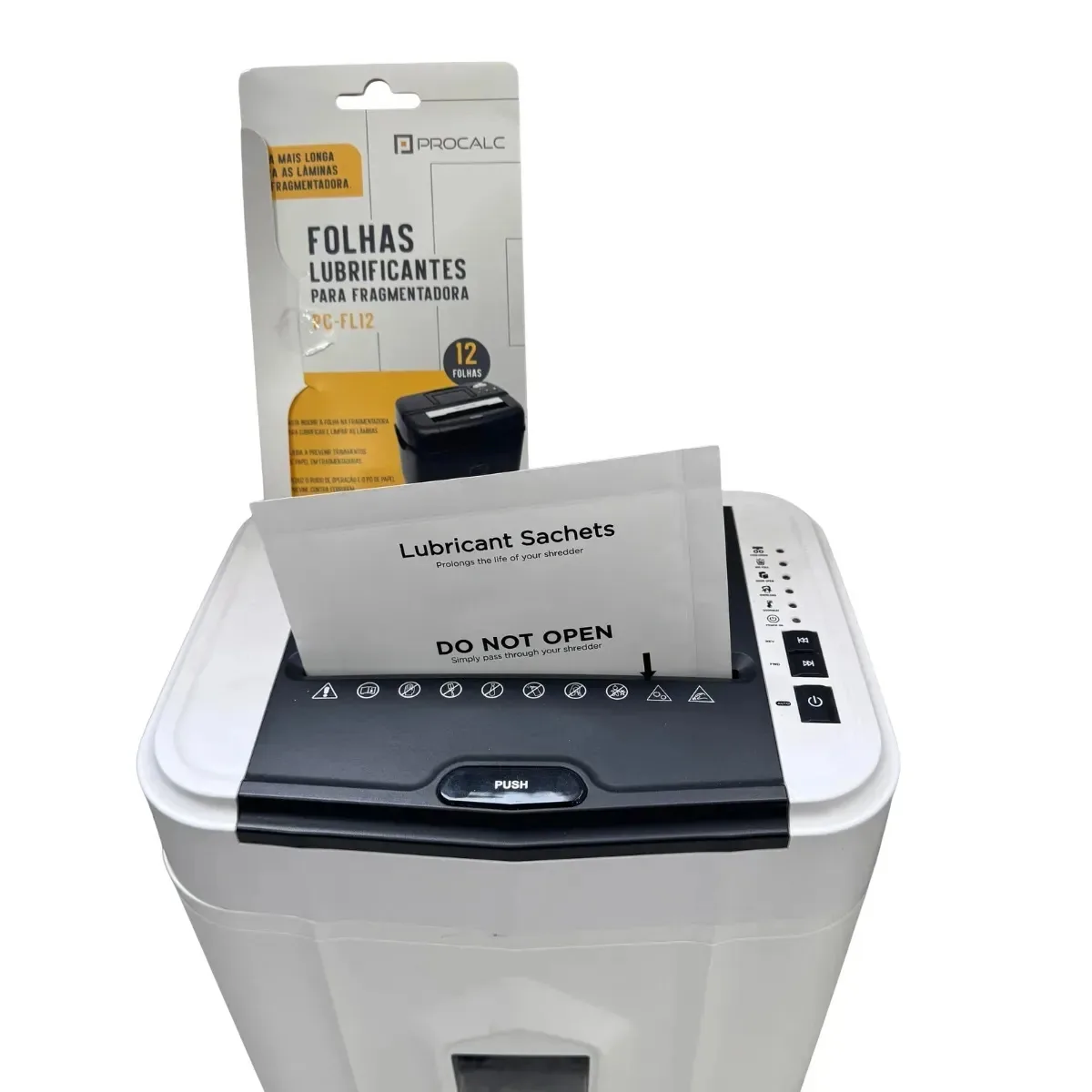 Folhas Limpadoras Lubrificadoras Procalc Para Fragmentadoras Pack C/ 12 Fls