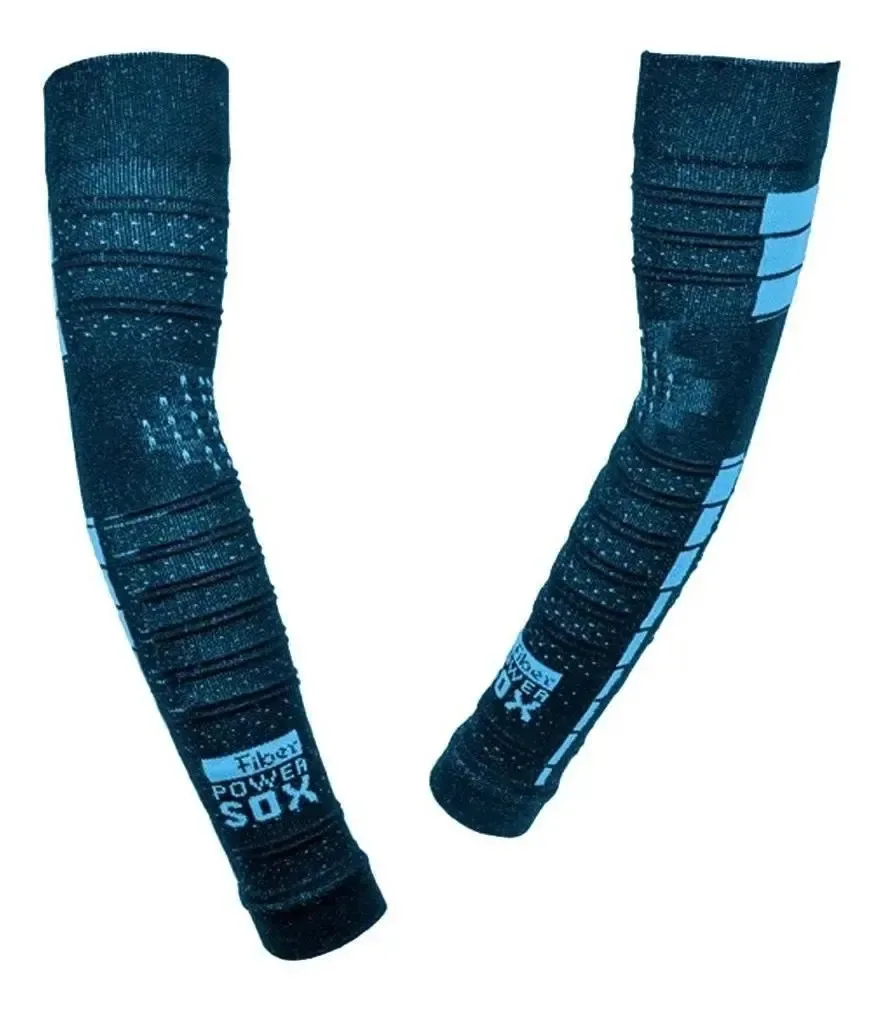 Manguito De Compressão Arm Sleese Fiber Powersox Cor Azul Tamanho G