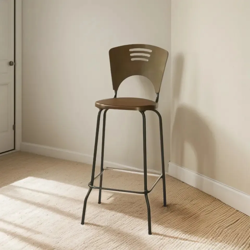 Banqueta Alta Preto Direto De Fábrica Reforçada C/ 6 Unid Pintura Eletrostática Marrom