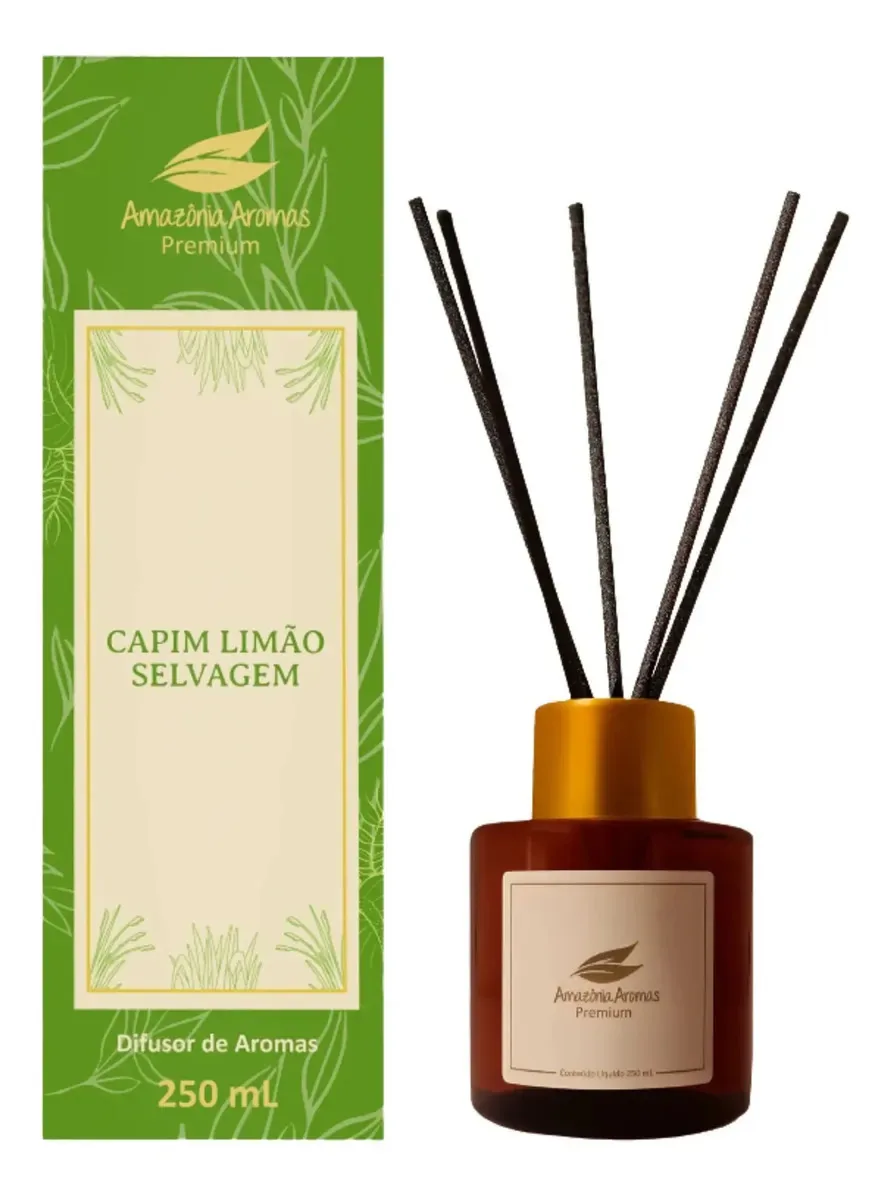Difusor Amazonia Aromas 250ml Premium Capim Lm Selvag