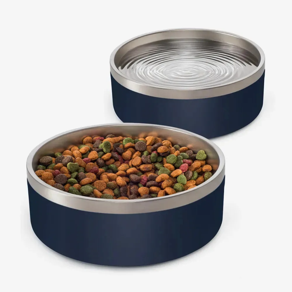 Kit 2 Comedouros Cachorro Pet Aço Inox 946ml Madog Azul