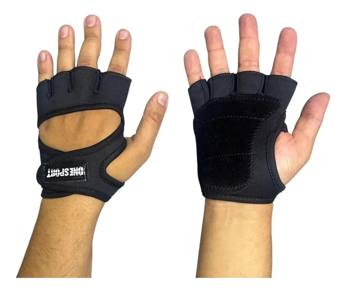 Luva Fitness Academia Modelo Masculino E Feminino Musculação Cor Preto Tamanho Gg