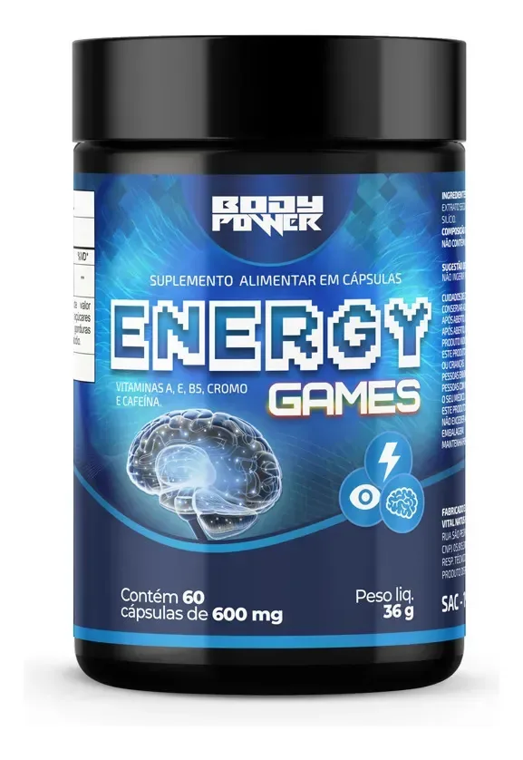 Suplemento Alimentar Energy Games Concentração E Foco Sem Sabor