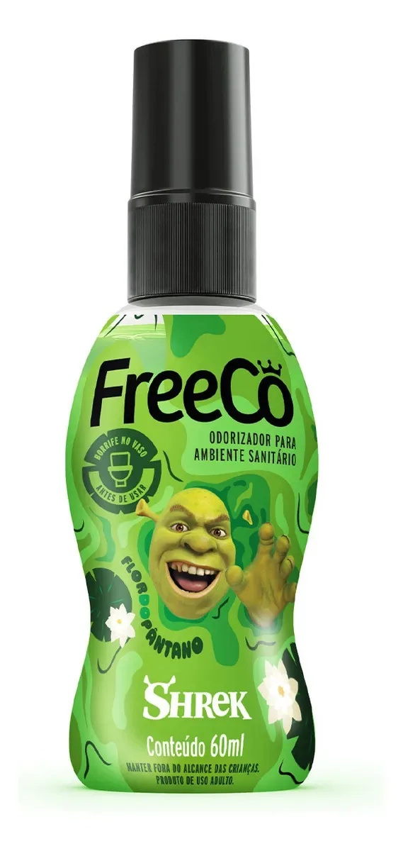 Bloqueador de Odores Sanitários FreeCô Edição Especial Shrek – Flor do Pântano 60ml