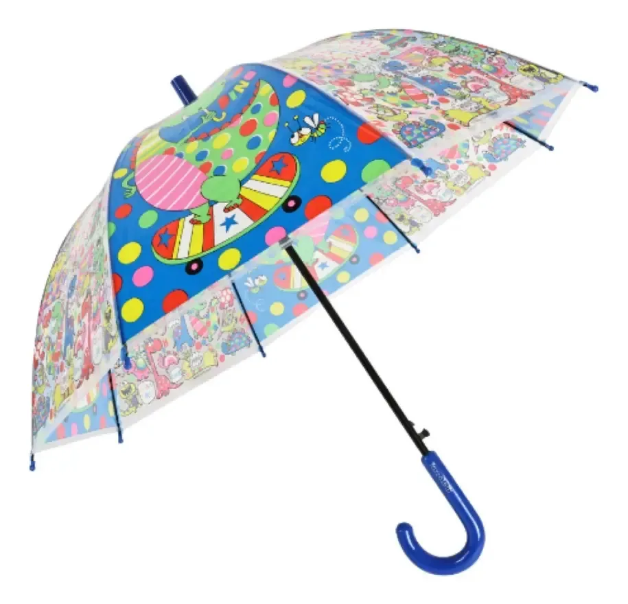 Guarda-chuva Infantil Transparente Dinossauro Fazzoletti Azul