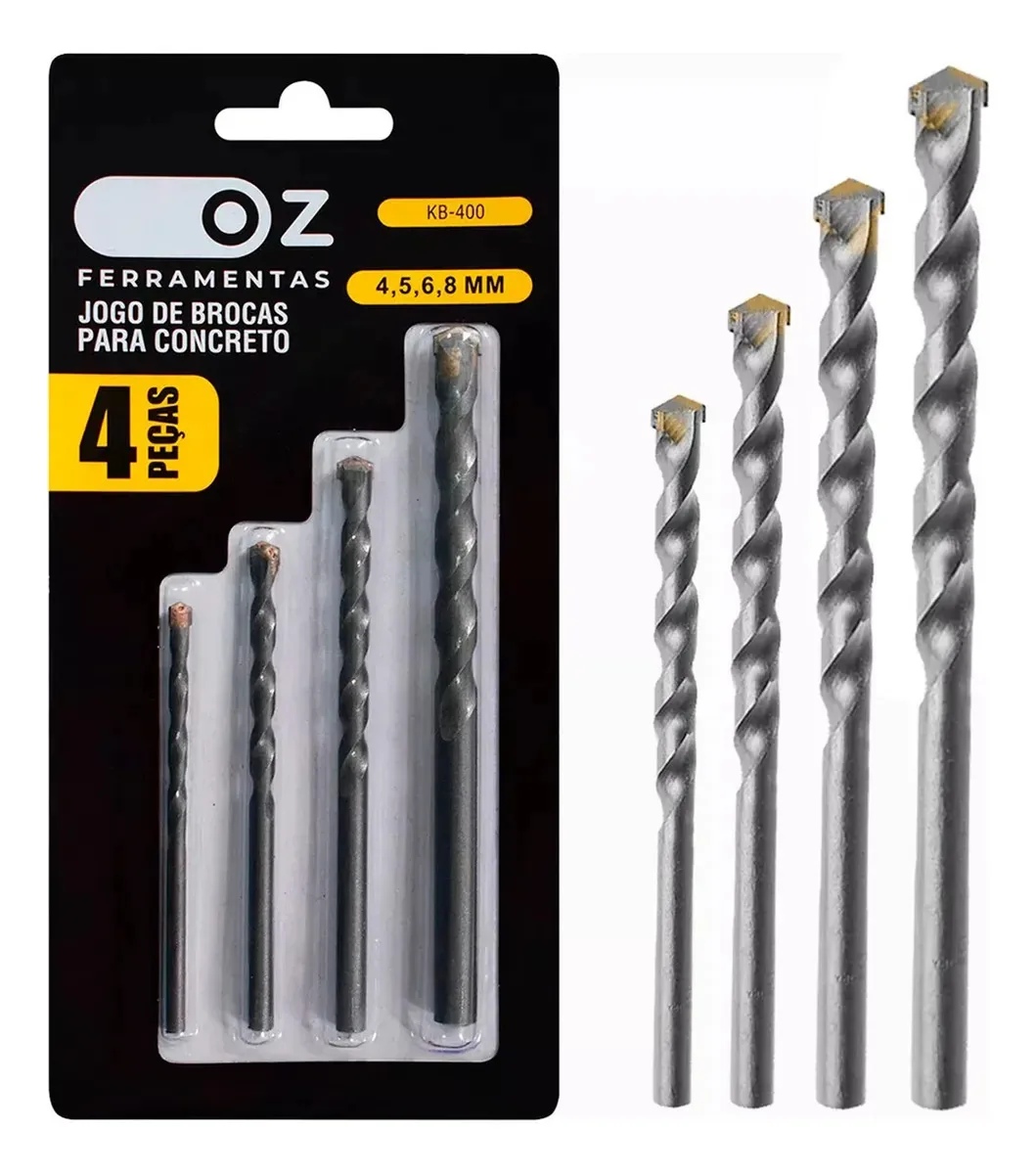 Brocas Para Concreto E Alvenaria Oz Kit 4 Peças
