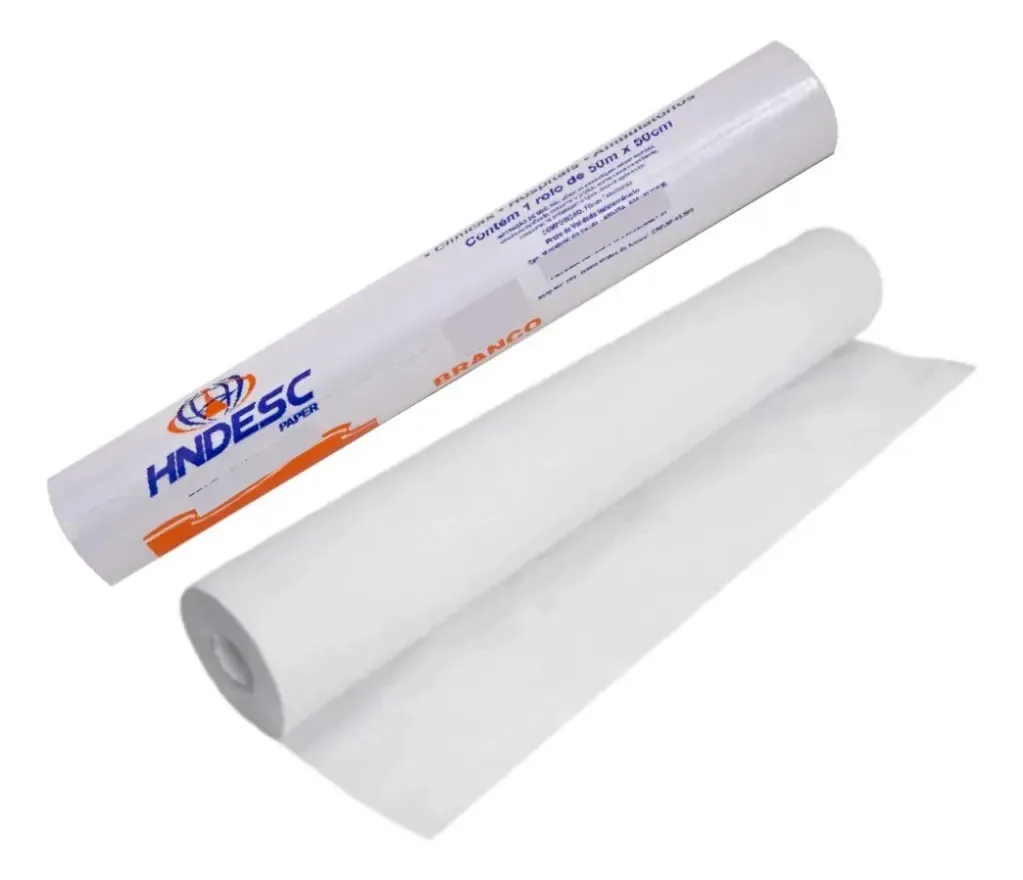 Lençol De Papel Descartável Para Maca 70x50 10 Rolos Hndesc Branco