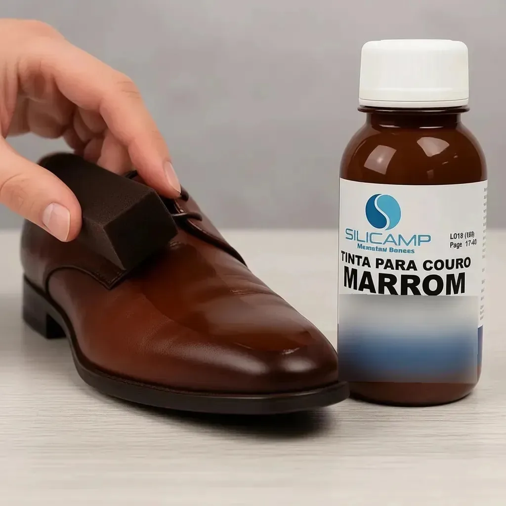 Tinta Couro Marrom Semi Brilho Restaura Sapato Bota 100ml Marrom