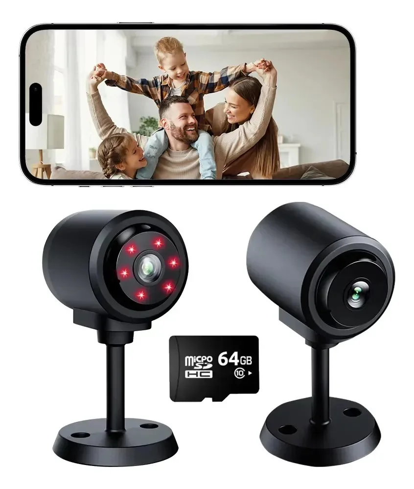 Mini Câmera Segurança + 64gb Visão Noturna Sensor Movimento Preto