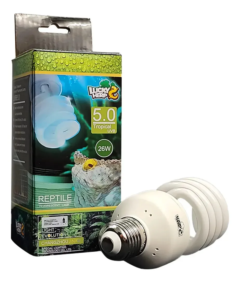 Répteis Lâmpada Fluorescente Lucky Herp 30% Uva Uvb 5.0 26w