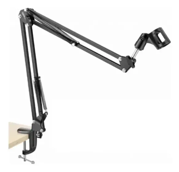 Suporte Microfone Articulado Mesa Profissional Wassay Studio Preto