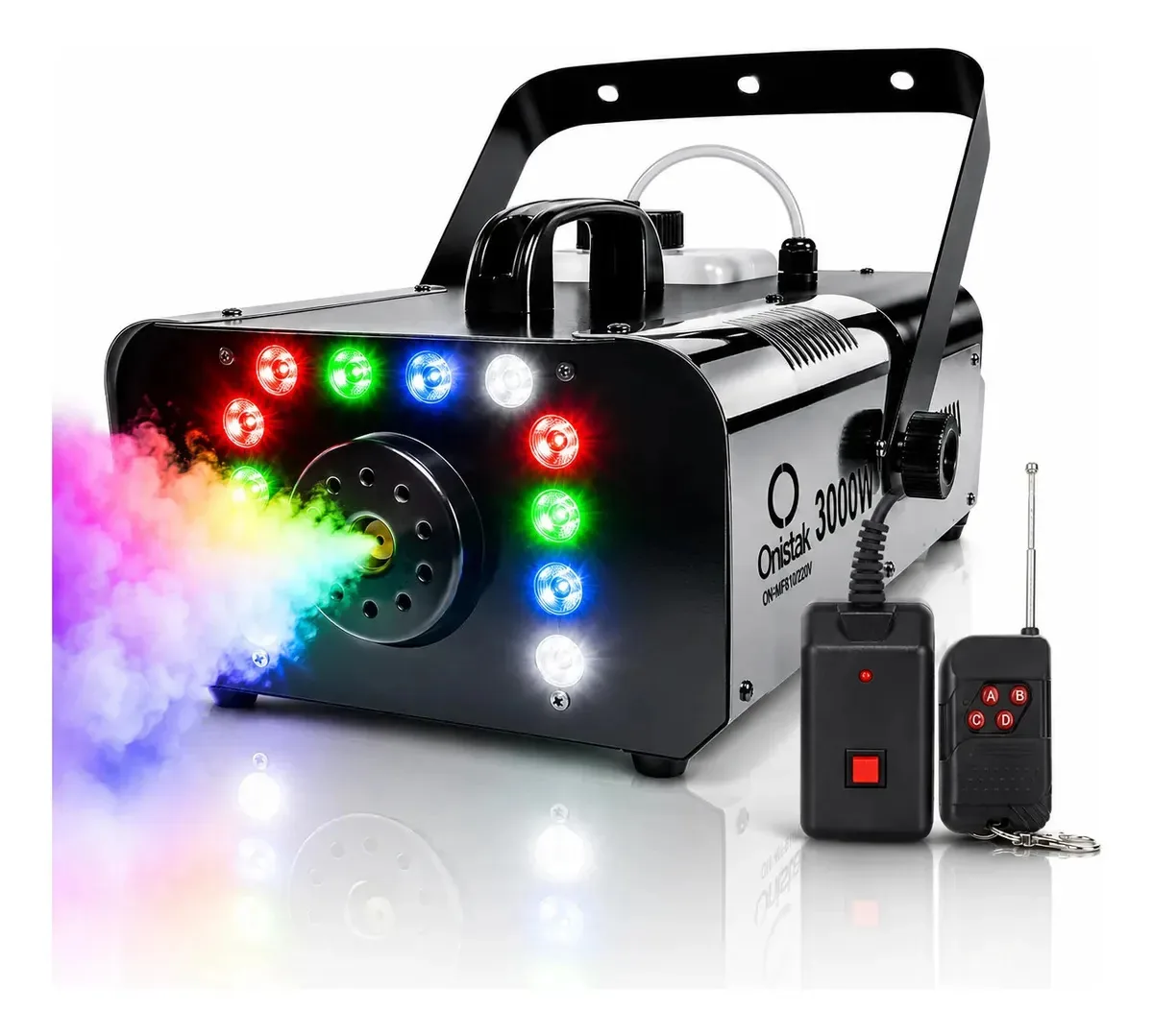 Maquina De Fumaça 220v 3000w 12 Leds Rgbw Controle Sem Fio 220v Preto