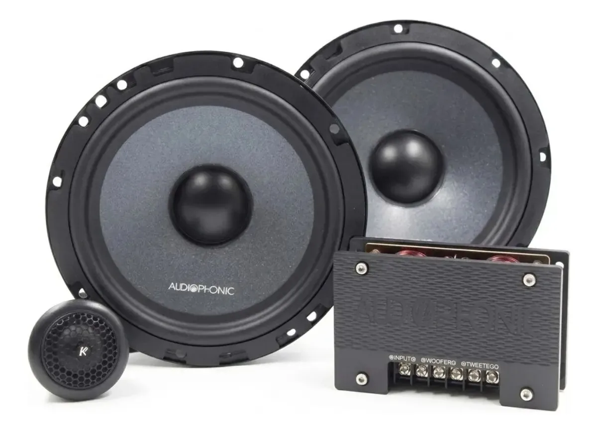 Kit Duas Vias Audiophonic Club Kc 6.4 Alto Falante 6.5 Pol 200w Rms Som Automotivo Alta Definição Tweeter Seda Crossover Carro Original Com Nf