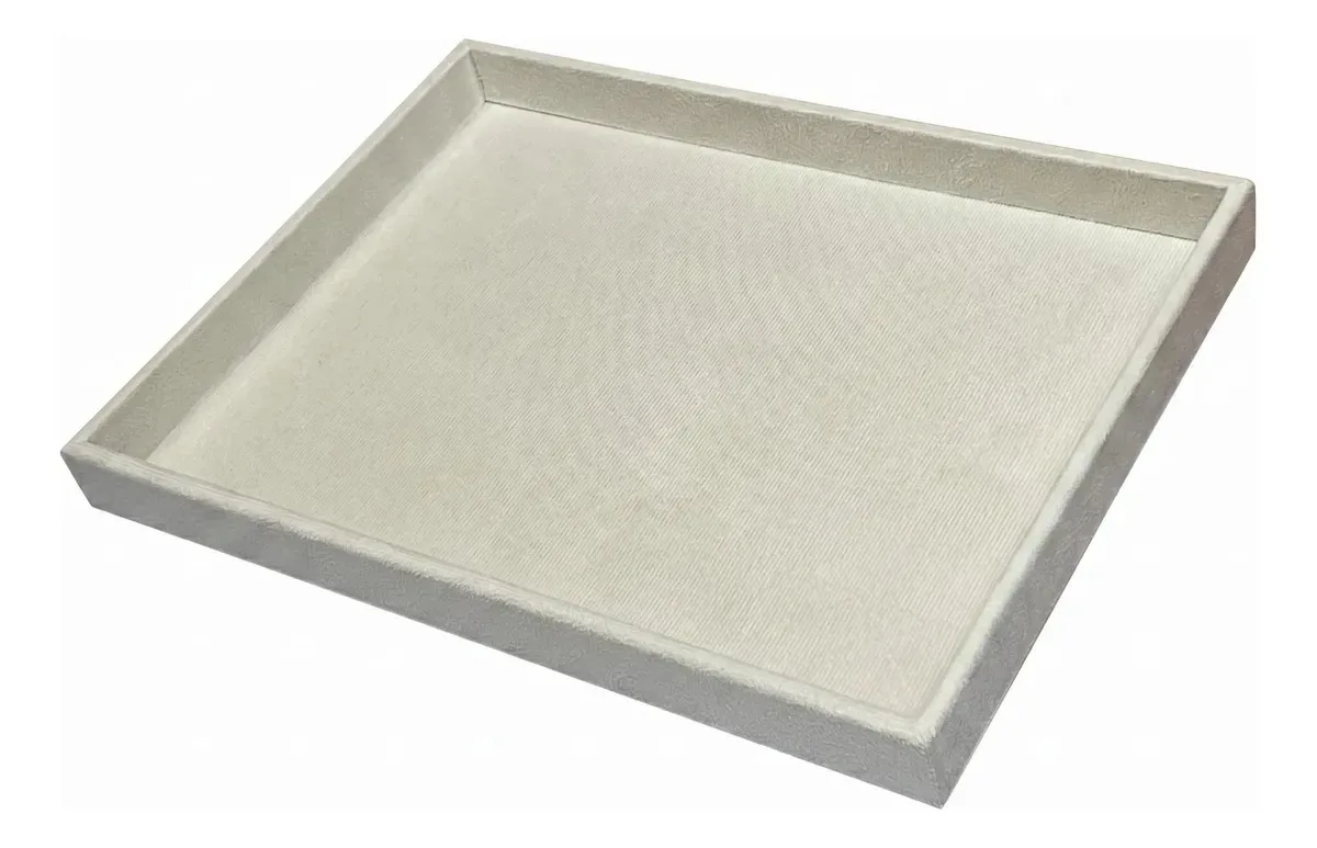 Bandeja Porta Joias Gaveta 45x35cm Acessório Óculos Relógios Bege / Sem Divisões