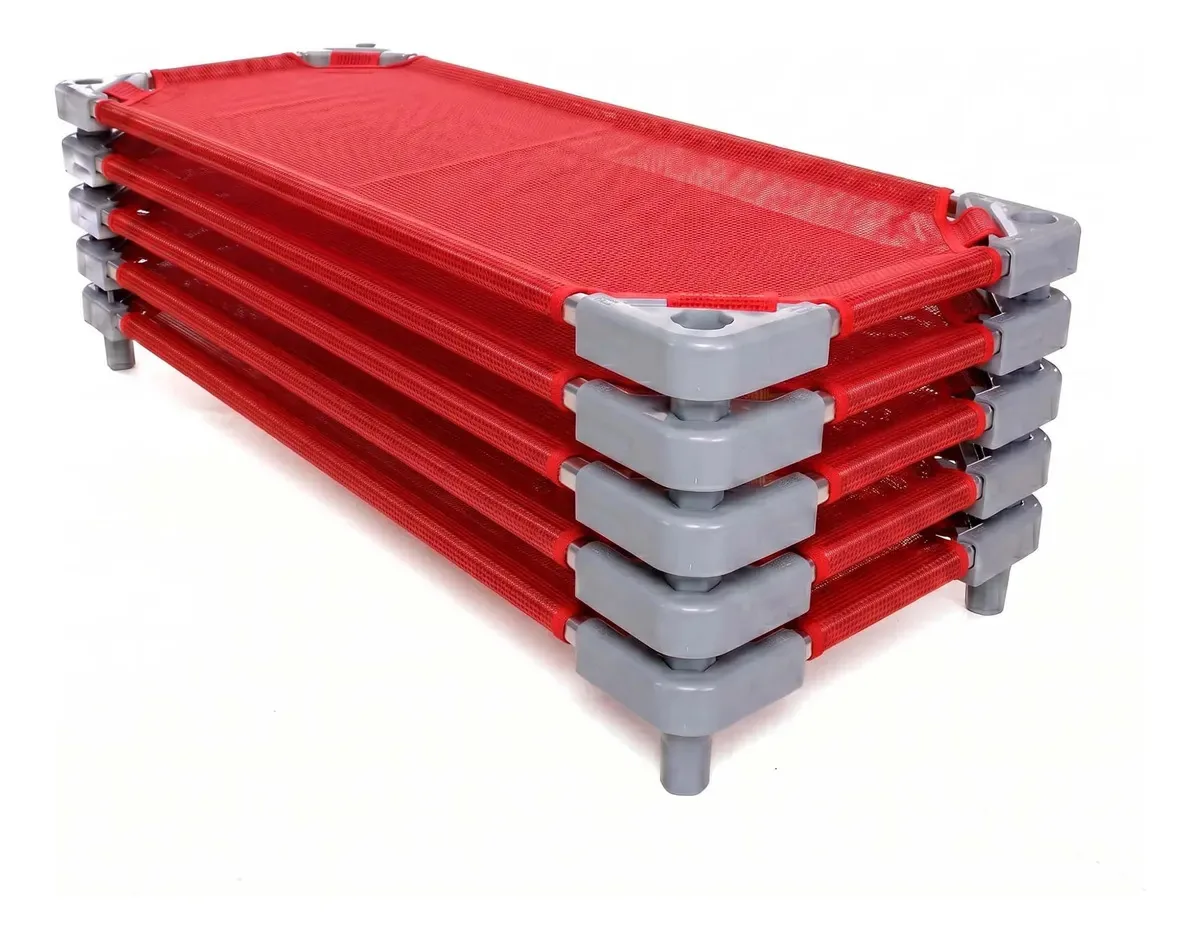Kit 5 Camas Empilháveis Infantil Lavável - Papibrink Cor Vermelho