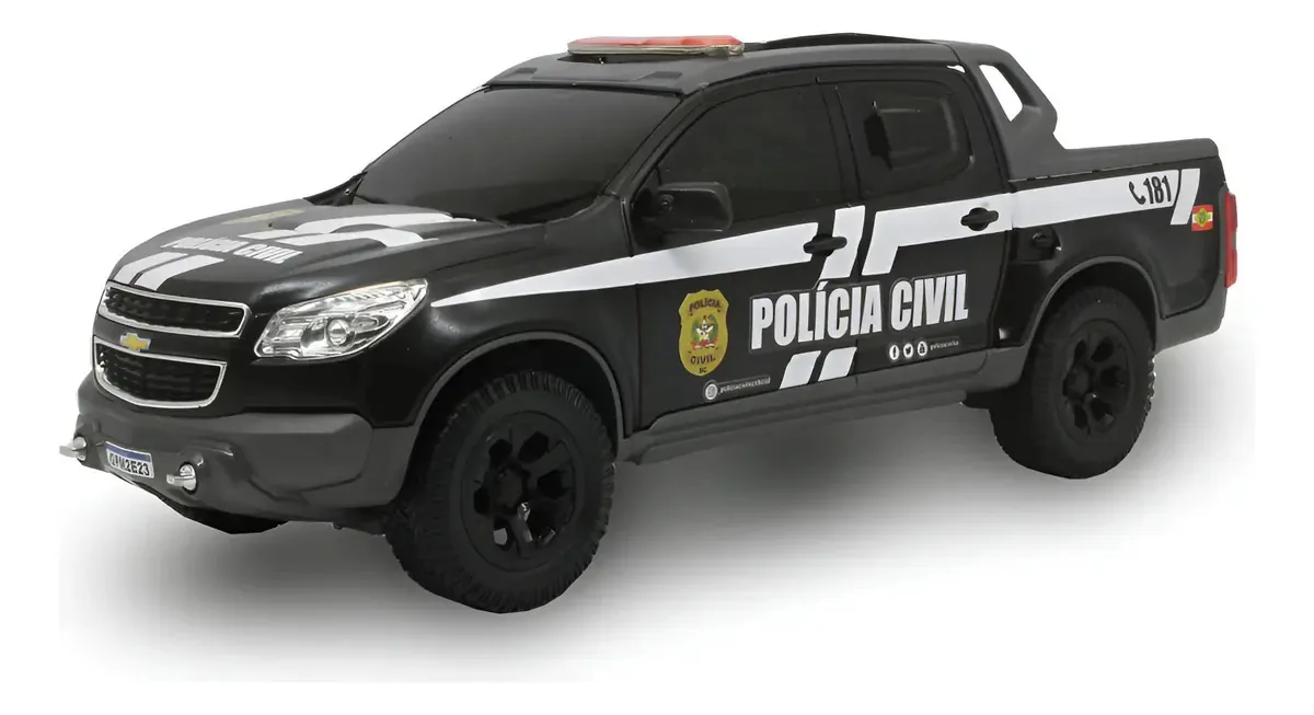 S10 Em Miniatura Viatura Polícia Civil Santa Catarina Pcsc Preto