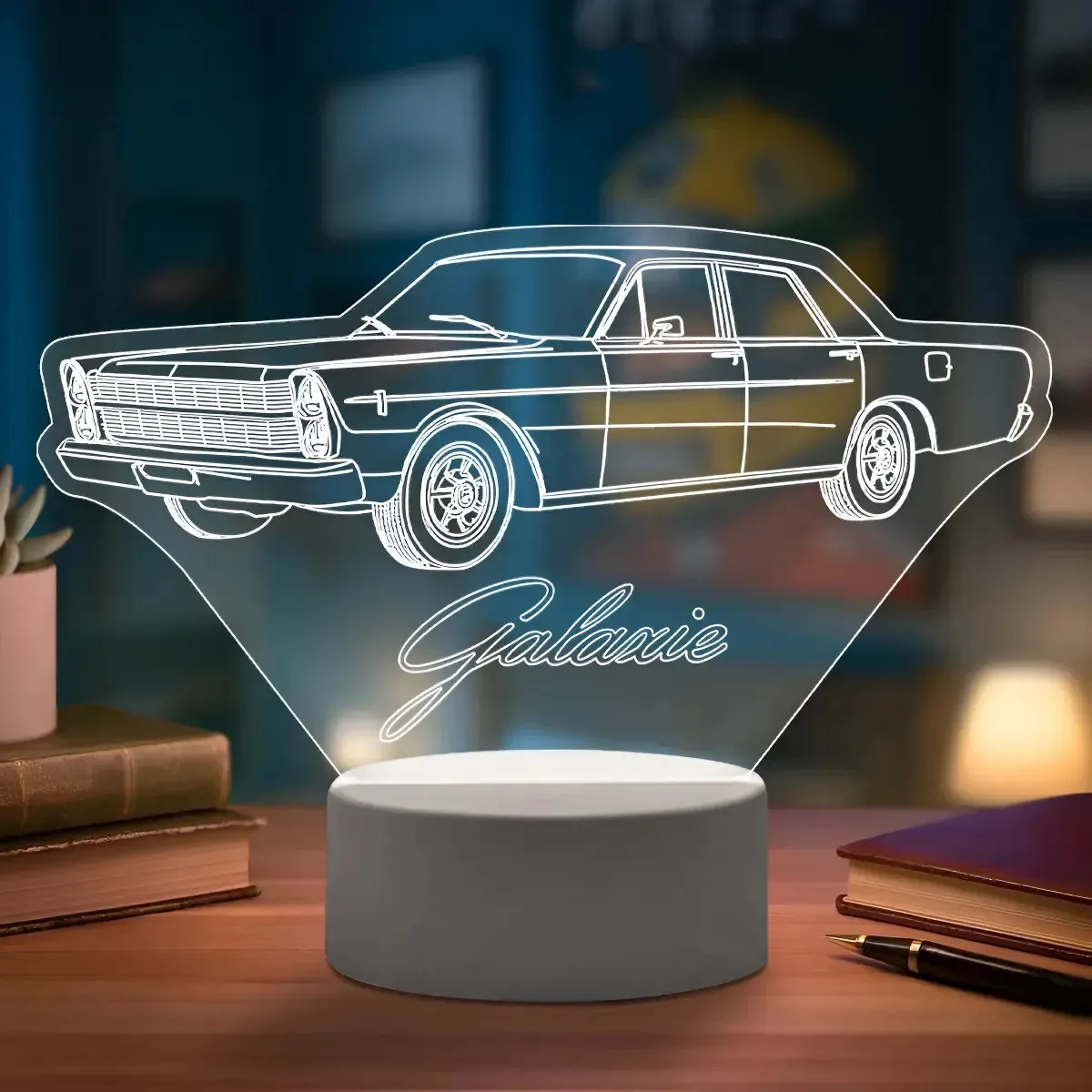 Abajur Luminaria Carros Grandes Clássicos Led Usb Luz Mesa Estrutura Luminaria Galaxie 500