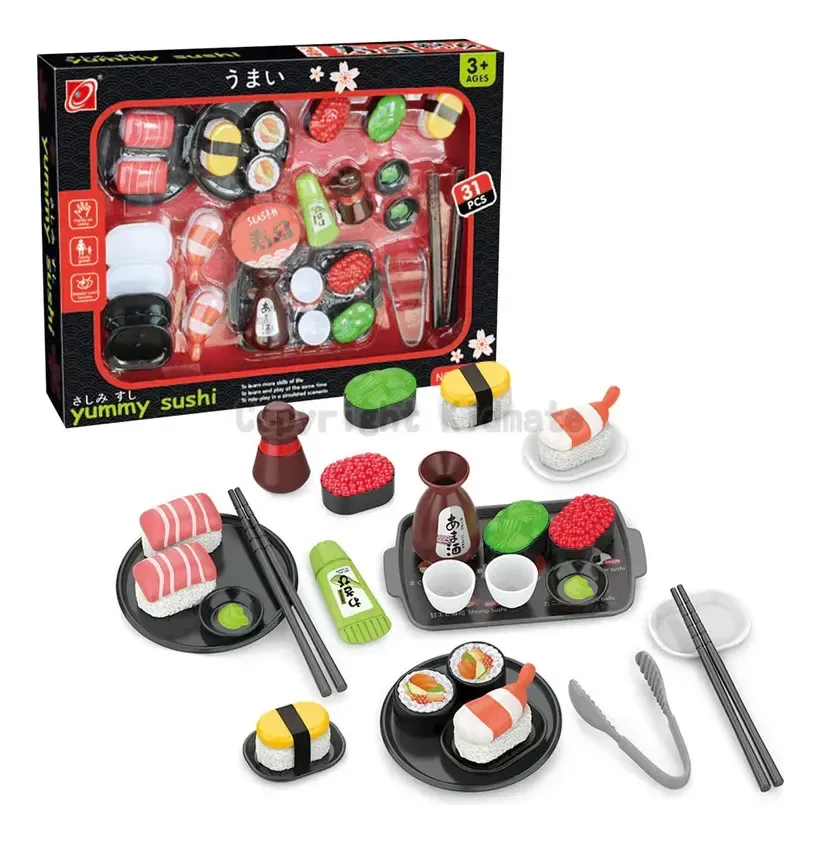 Kit Brinquedo Sushi Infantil 31 Peças Com Acessórios