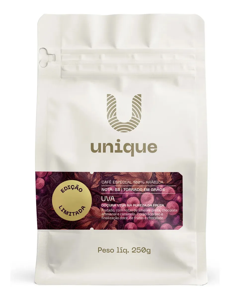 Café Uva Em Grãos 100% Arábica 250g Unique