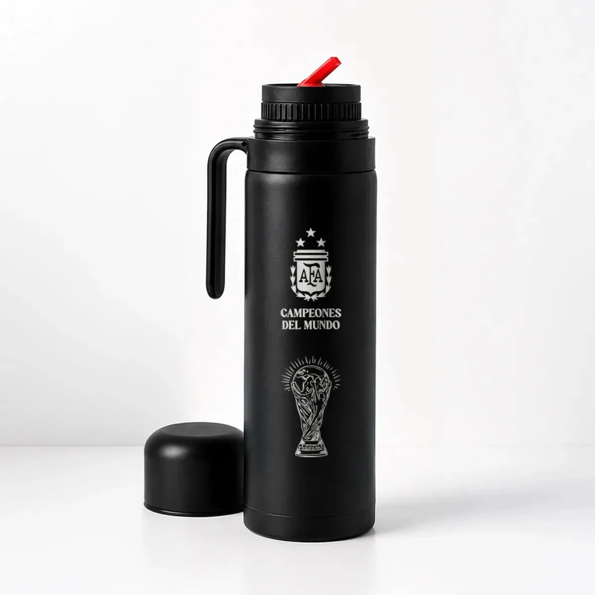 Clubes argentinos de escudos gravados em aço inoxidável Malvinas Thermo de 1 litro Equipes de futebol argentinas
