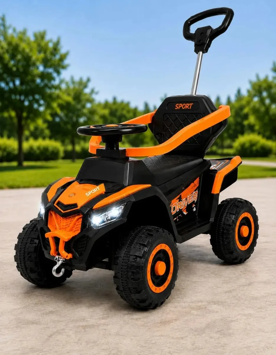 Carro Passeio Infantil Jipe 4 Rodas Quadriciclo Musica Led Laranja