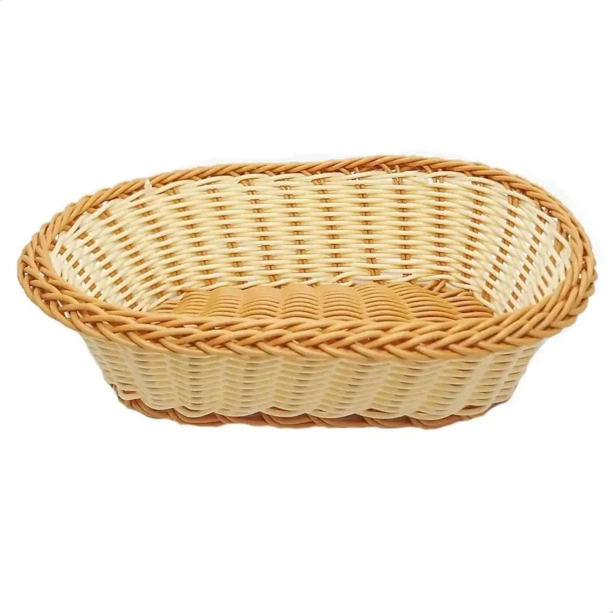 Cesto Para Petiscos Cestinha Para Lanche Padaria Tipo Vime Cor Laranja-claro