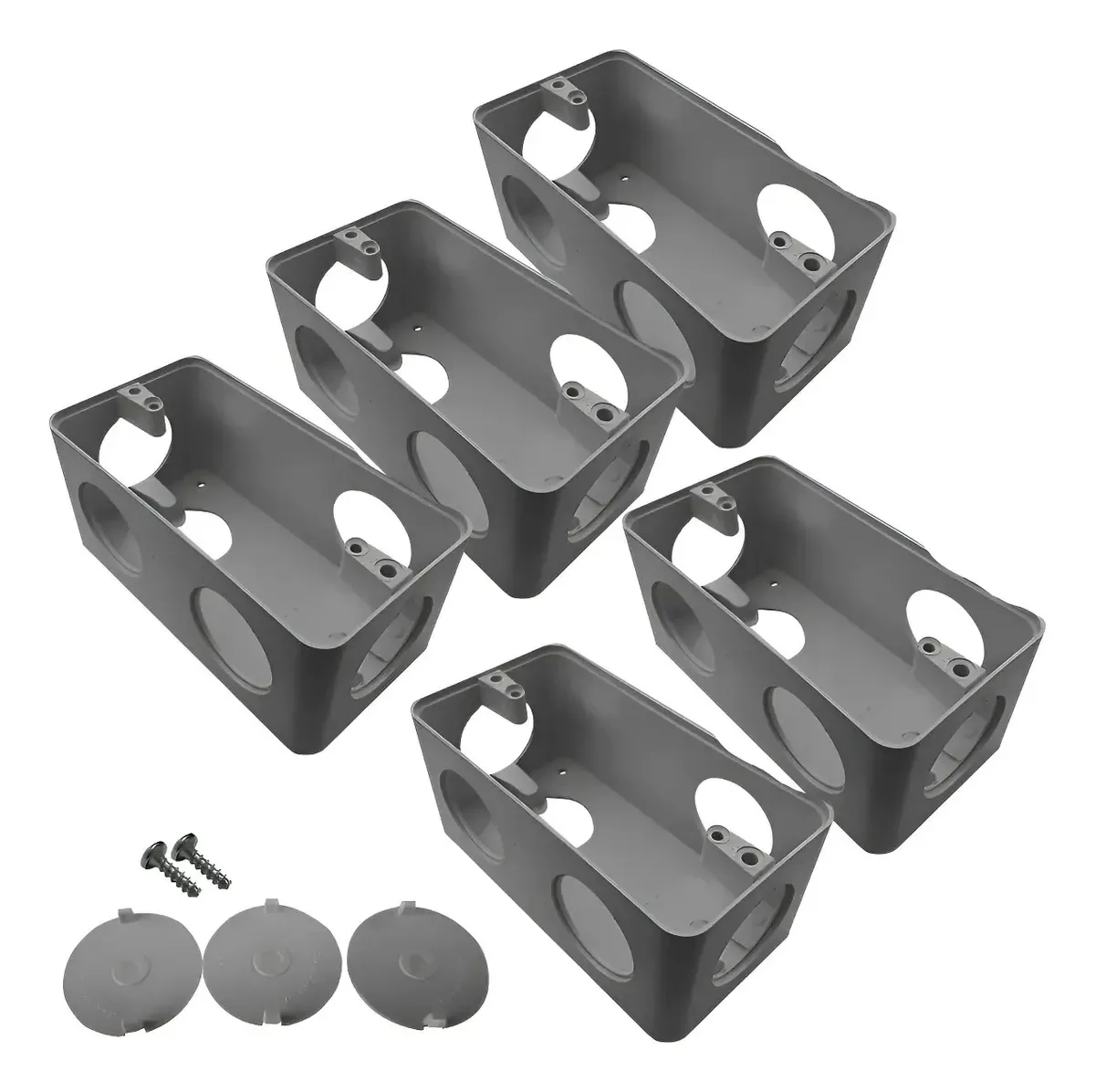 Kit 5 Caixa De Condulete 6 Entradas Cinza Pvc 1 Polegada Cinza