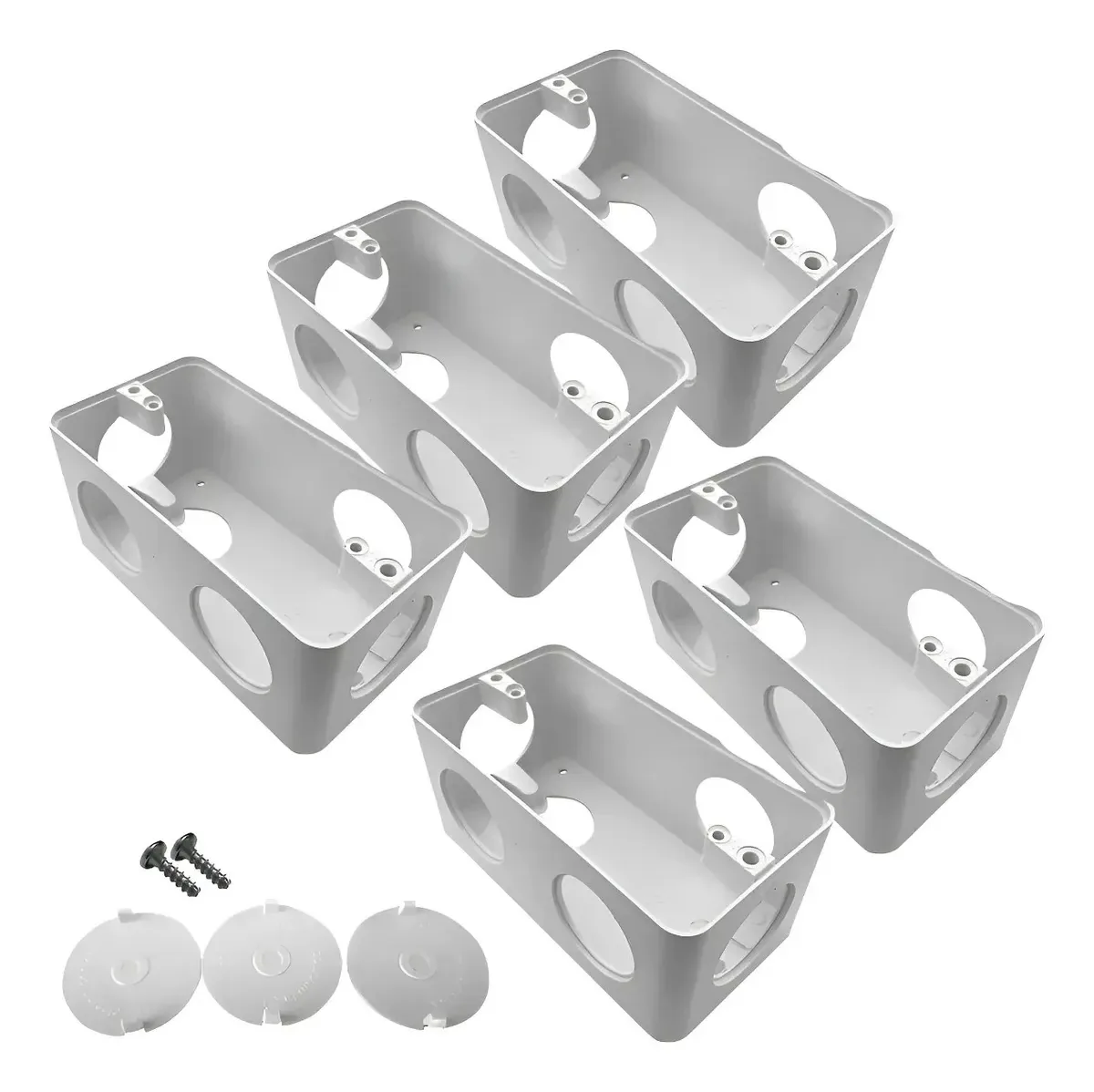 Kit 5 Caixa De Condulete 6 Entradas Branca Pvc 1 Polegada Branco