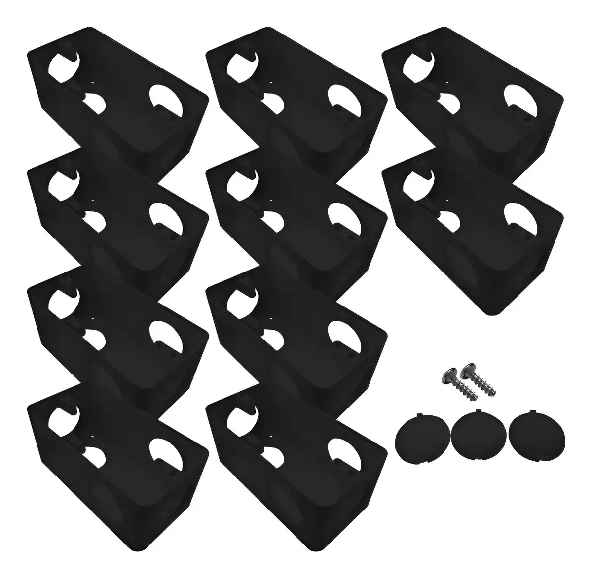 Kit 10 Caixa De Condulete 6 Entradas Preta Pvc 1 Polegada Preto