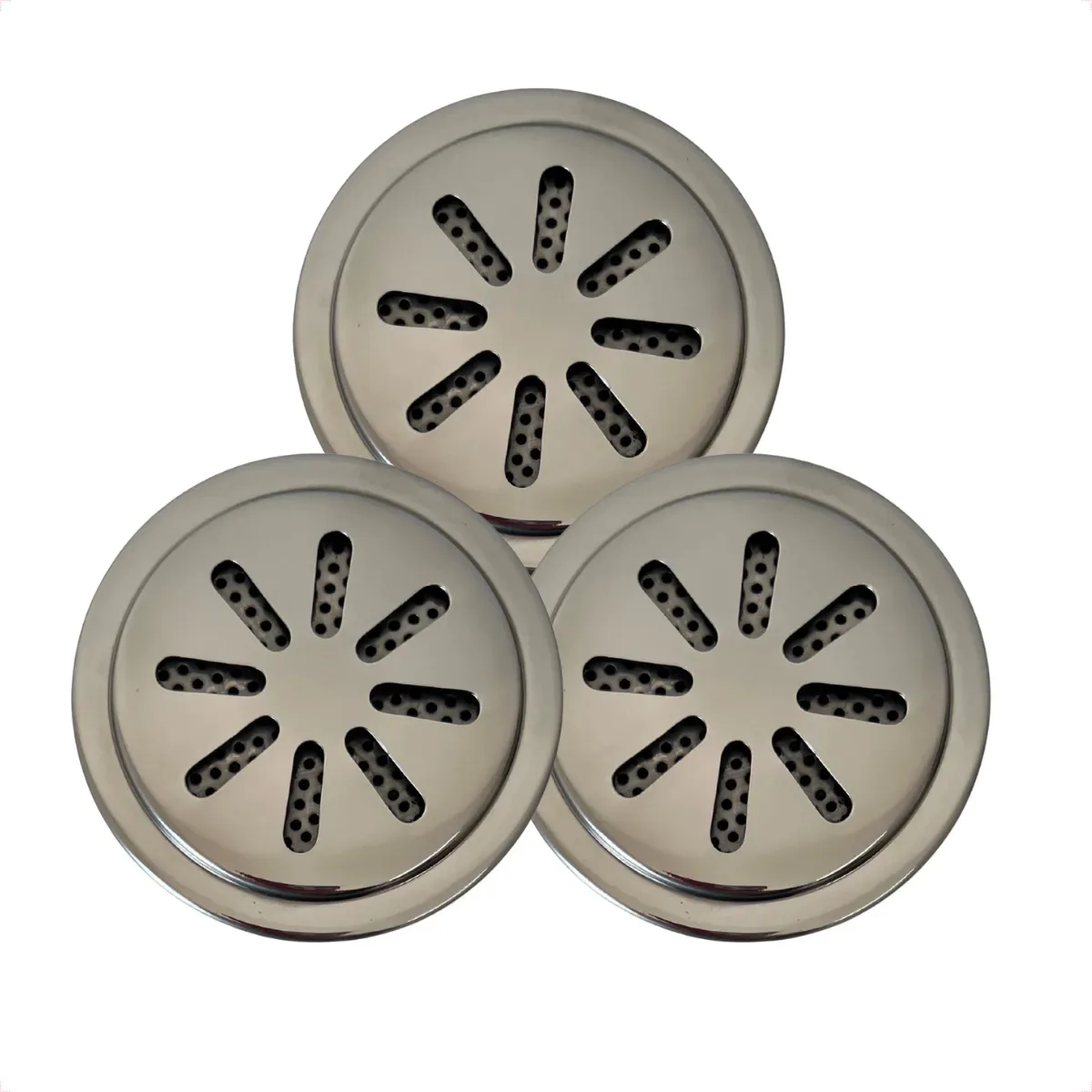 3 Ralos De Parede Piscina Anti Hair Anti Turbilhão Inox 50mm