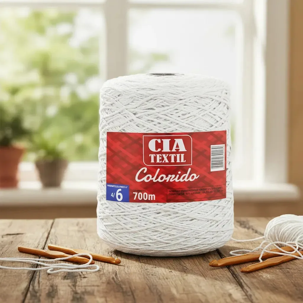 Barbante Cia Textil Colorido N.06 700g Branco