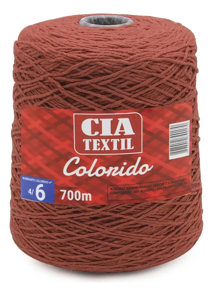 Barbante Cia Textil Colorido N.06 700g Bronze