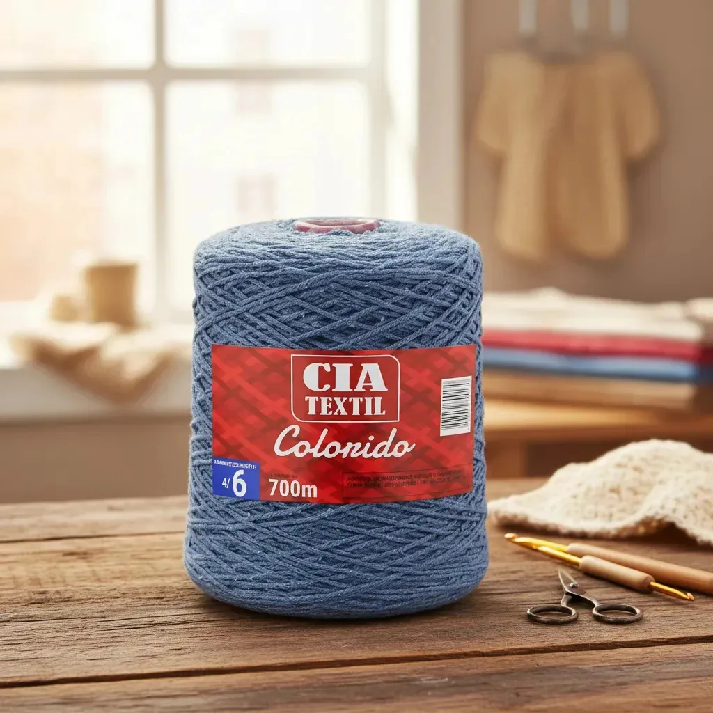Barbante Cia Textil Colorido N.06 700g Jeans