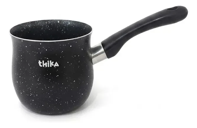 Fervedor De Ferro Resistente 9,5cm Mini Panela Leiteira Preto