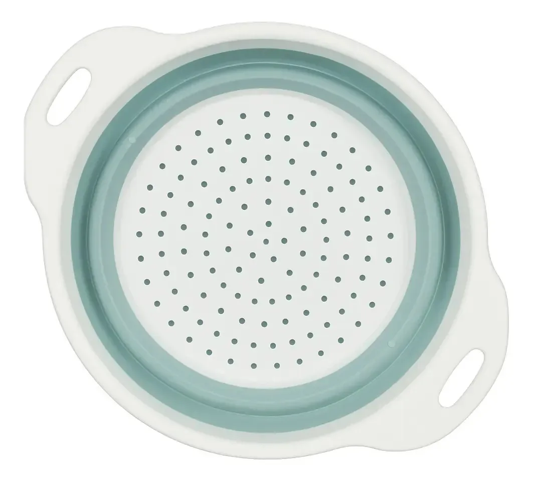 Escorredor De Alimentos Massas Legumes Retrátil Silicone Branco