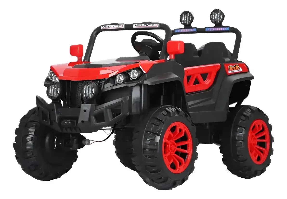 Buggy quadriciclo elétrico infantil 12V Thundertoys Vermelho controle remoto