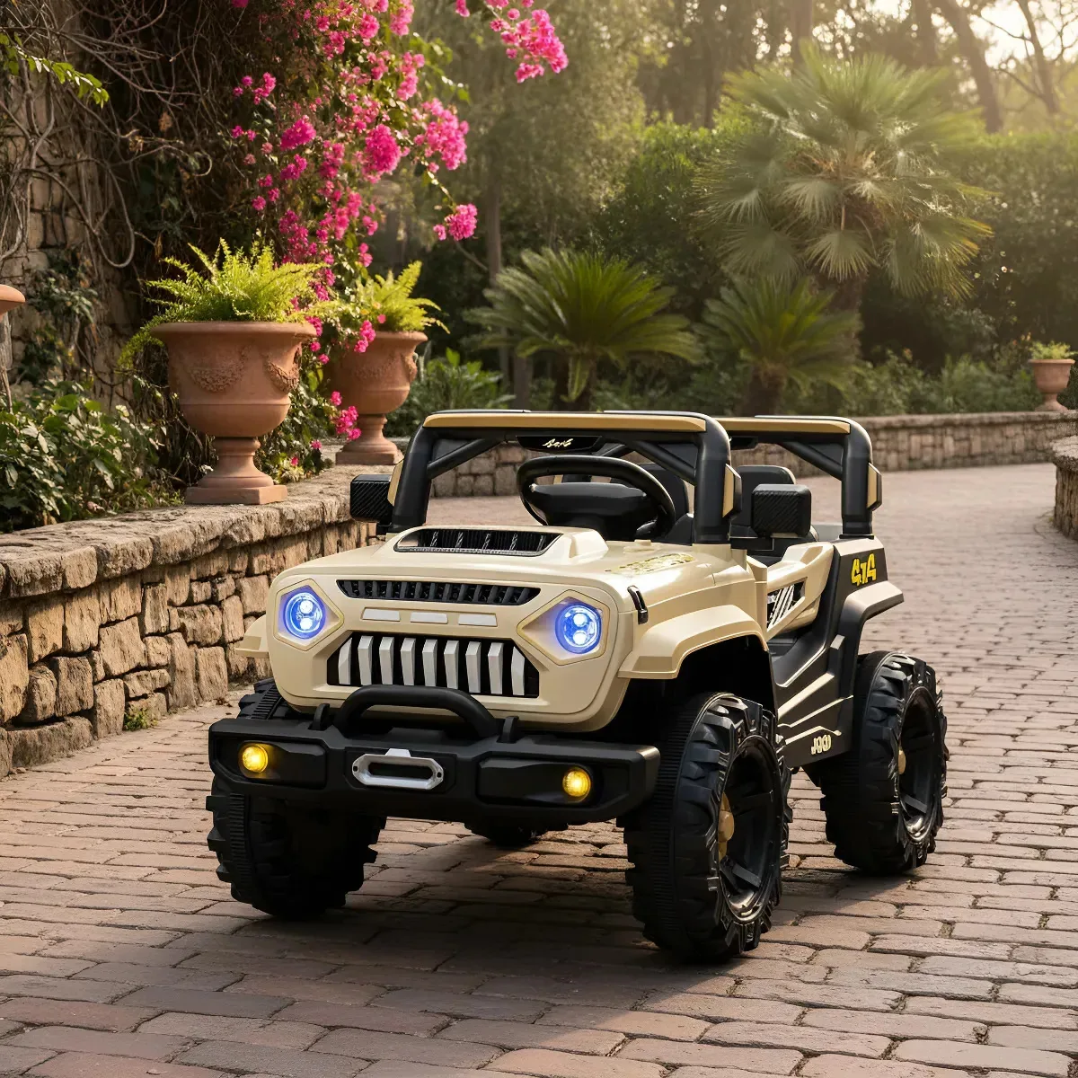 Carro elétrico infantil de brinquedo THUNDERTOYS Jipjip Jipe Buggy Quadriciclo c/ música luzes buzina Jipjip Jipe Buggy Quadriciclo cor branco