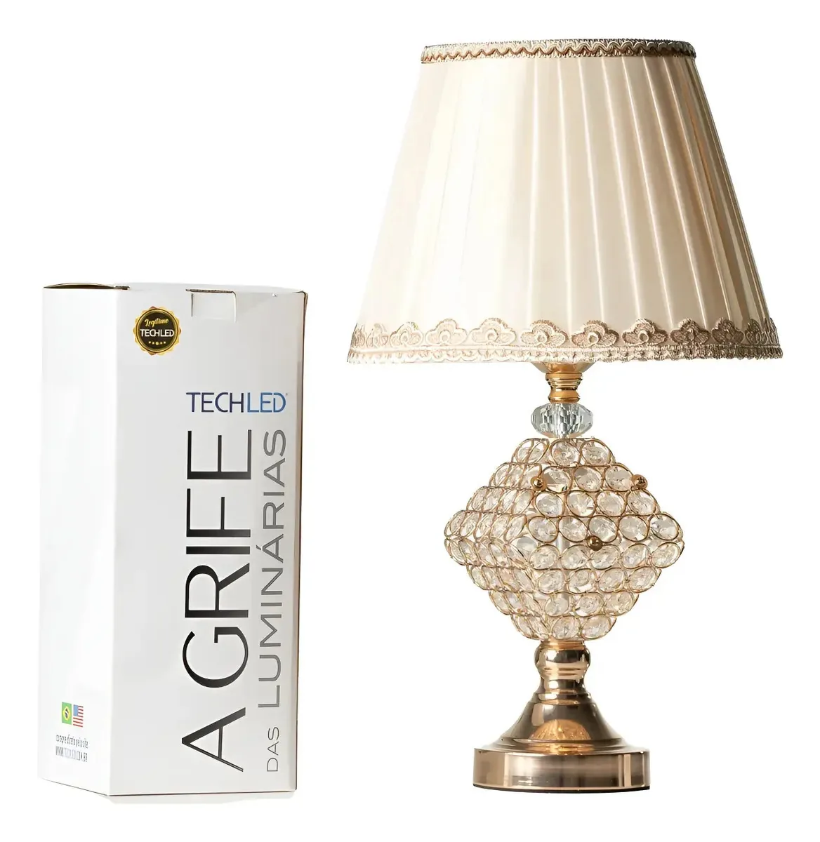 Abajur De Tomada Cristal Decorativo Abajur Quarto Casal Gold Gold