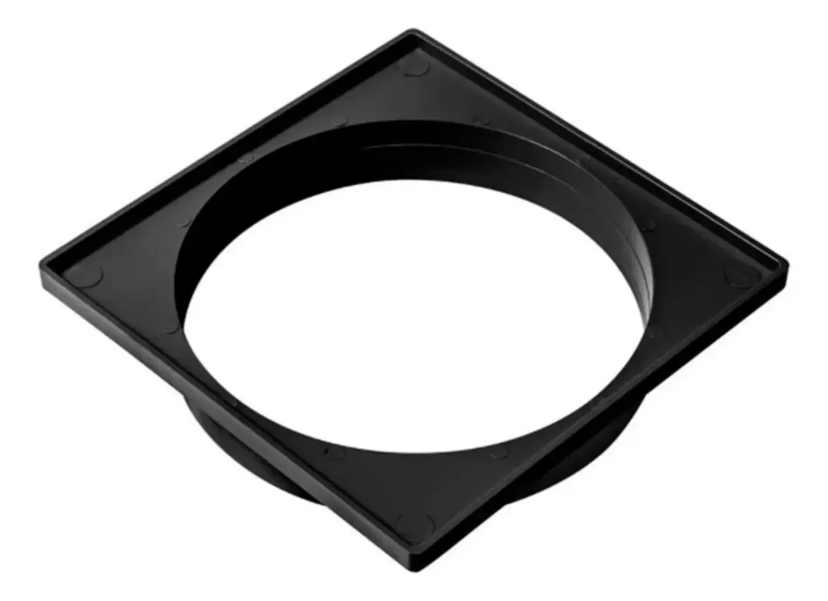 Porta Grelha Quadrado Para Ralos 10x10 Preto Abs - Bto