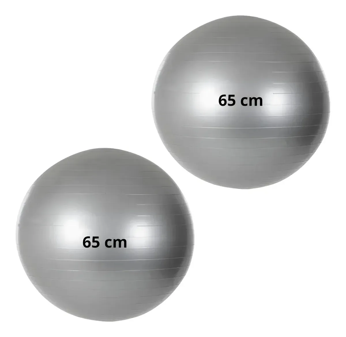 2 Bola Suiça Pilates Fisioterapia 65cm Gestante Funcional Cinza