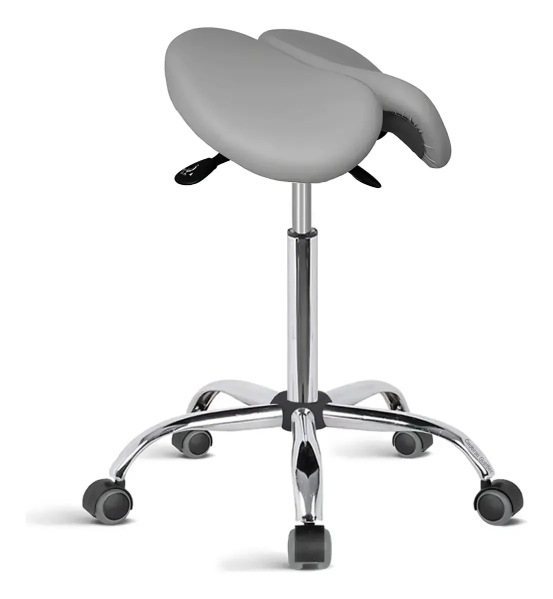 Mocho Sela Ergonômico Bipartido Cinza para Consultório e Tatuador