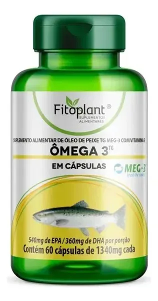 Ômega 3 1340mg Com Vit E 60 Caps Fitoplant Suplementos Sem Sabor