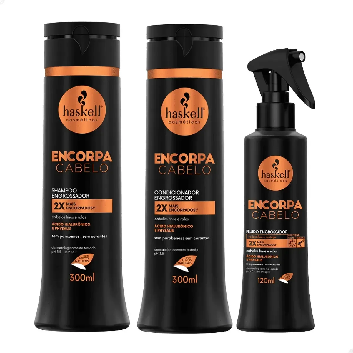 Haskell Kit Encorpa Volume Para Cabelos Finos E Ralos
