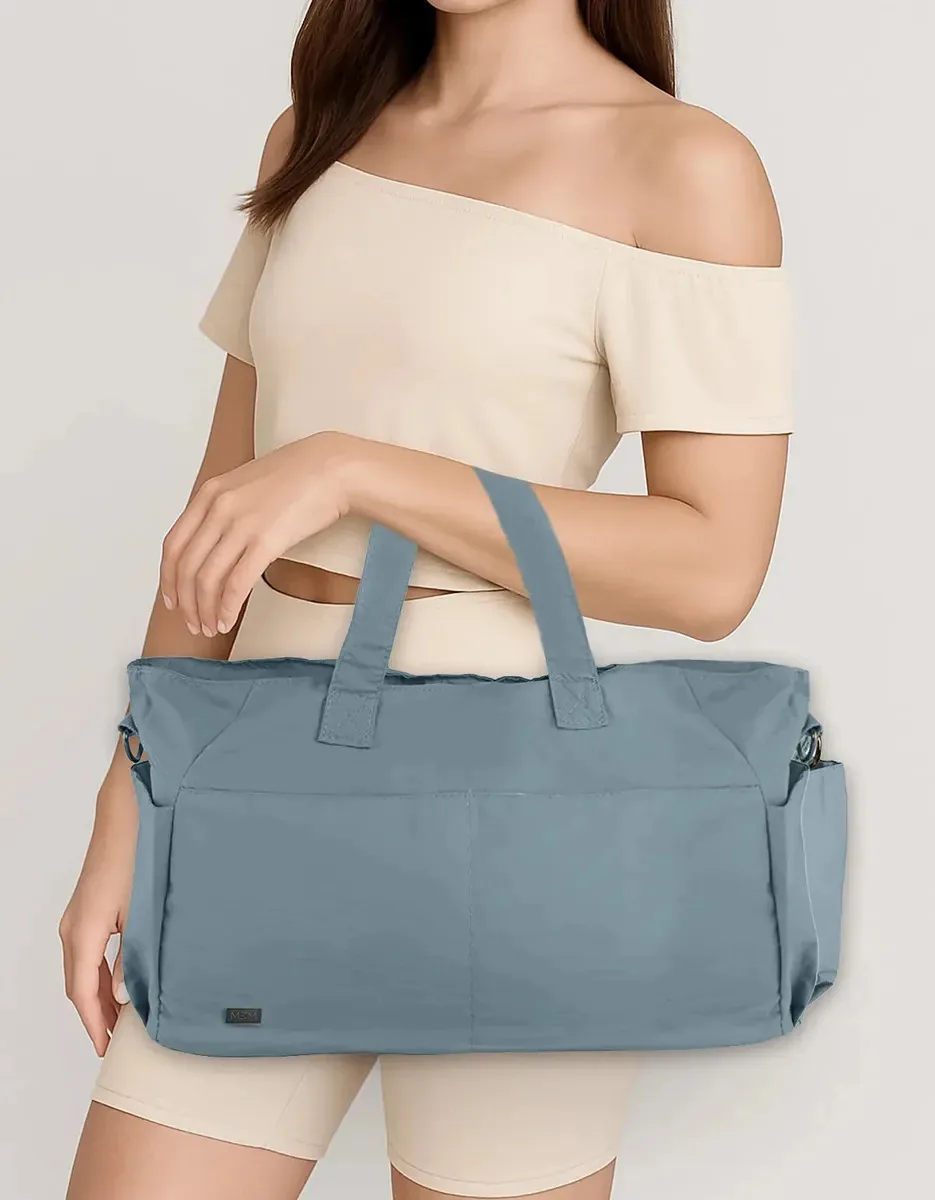 Bolsa Feminina De Ombro Grande Academia Yoga Viagem Passeio Cor Azul