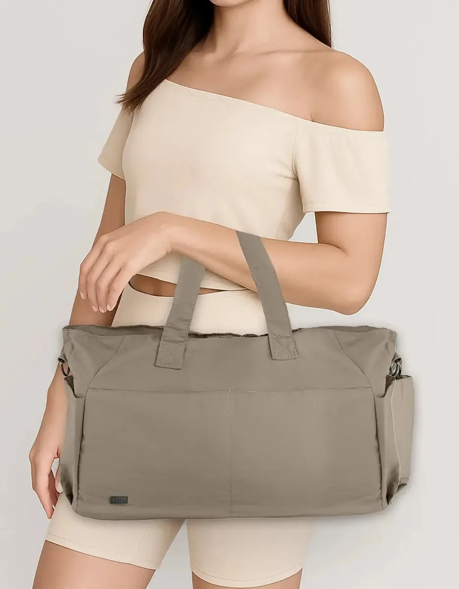 Bolsa Feminina De Ombro Grande Academia Yoga Viagem Passeio Cor Bege