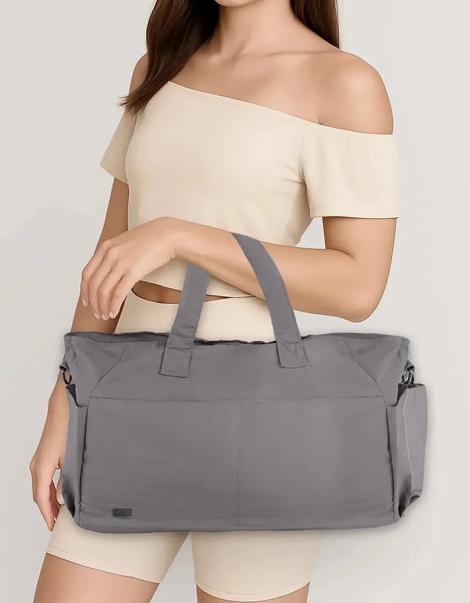 Bolsa Feminina De Ombro Grande Academia Yoga Viagem Passeio Cor Cinza