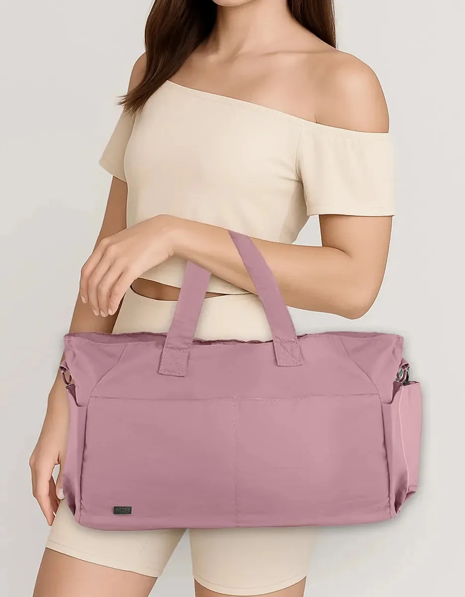 Bolsa Feminina De Ombro Grande Academia Yoga Viagem Passeio Cor Rosa